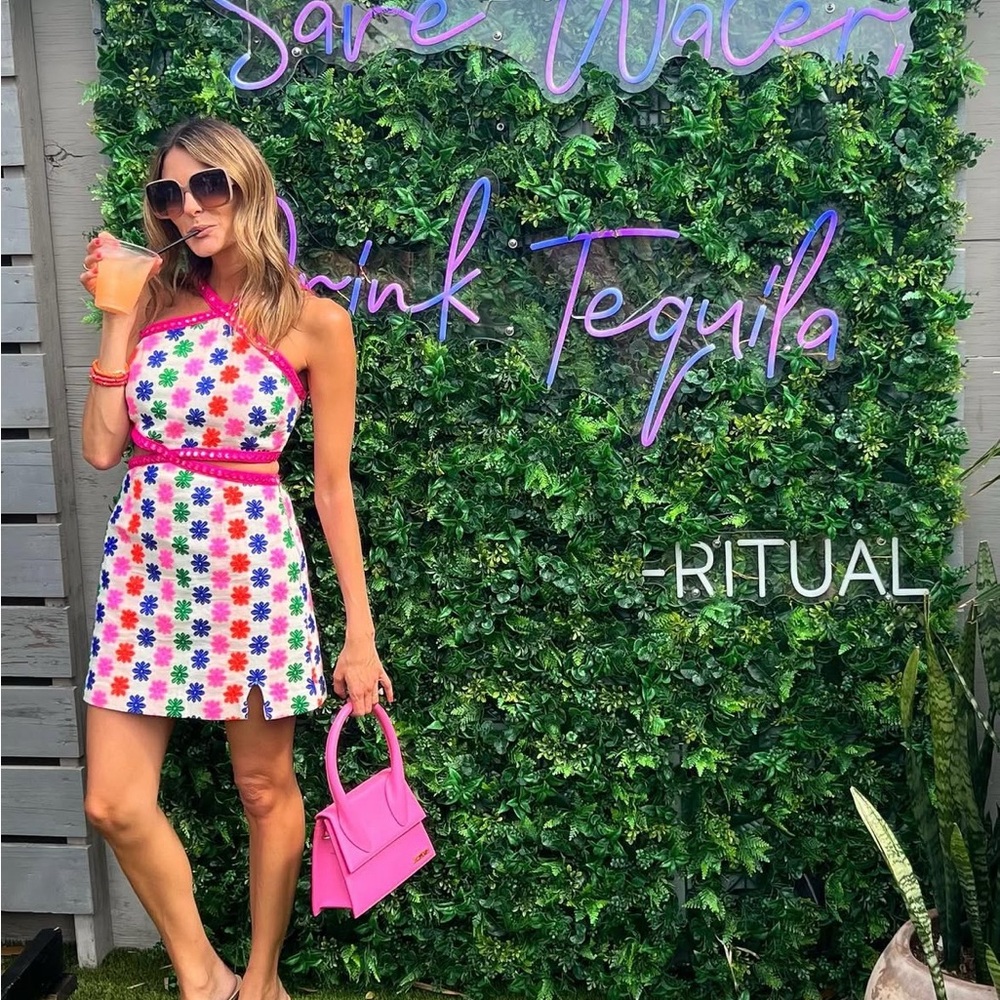 Colorful Floral Halter Dress